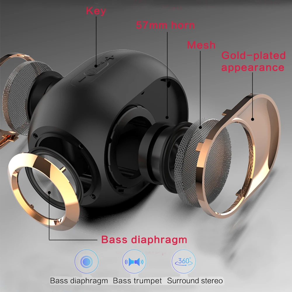 Bluetooth 5,0 динамик беспроводной громкий динамик s TWS Портативная колонка для улицы HiFi стерео динамик s поддержка TF AUX USB FM для телефона ПК