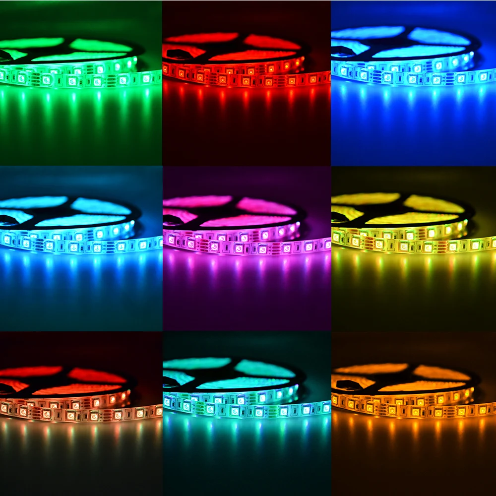 5 м 5050 2835 300Led Водонепроницаемый цветных (RGB) светодиодных лент Гибкий Настольный