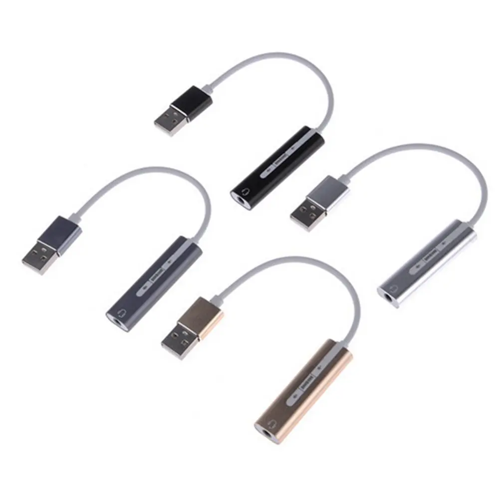  2 in 1 External Sound Card USB to 3.5mm Jack Channel 3D Audio Headset Earphone Microphone Adapter f