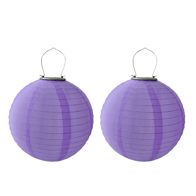 2PCS 30cm Solar Powered 5050 SMD LED Light Bulbs Waterproof Chinese Lantern for Wedding Party Garden DIN889
