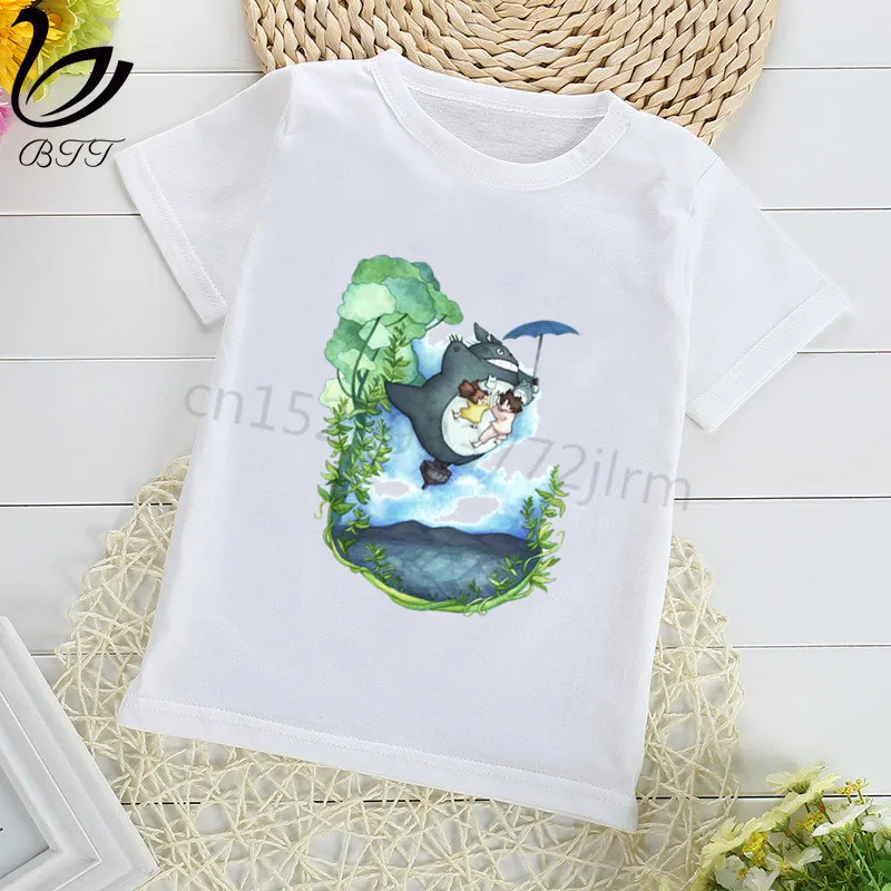 Totoro/Новое поступление, детская одежда, футболка, детская одежда с принтом «Тоторо» для мальчиков, топы для девочек, футболка для мальчиков