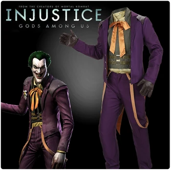 

Injustice: God Among Us Joker Cosplay Outfit Purple Jacket Pants Halloween Costume for Man Adult