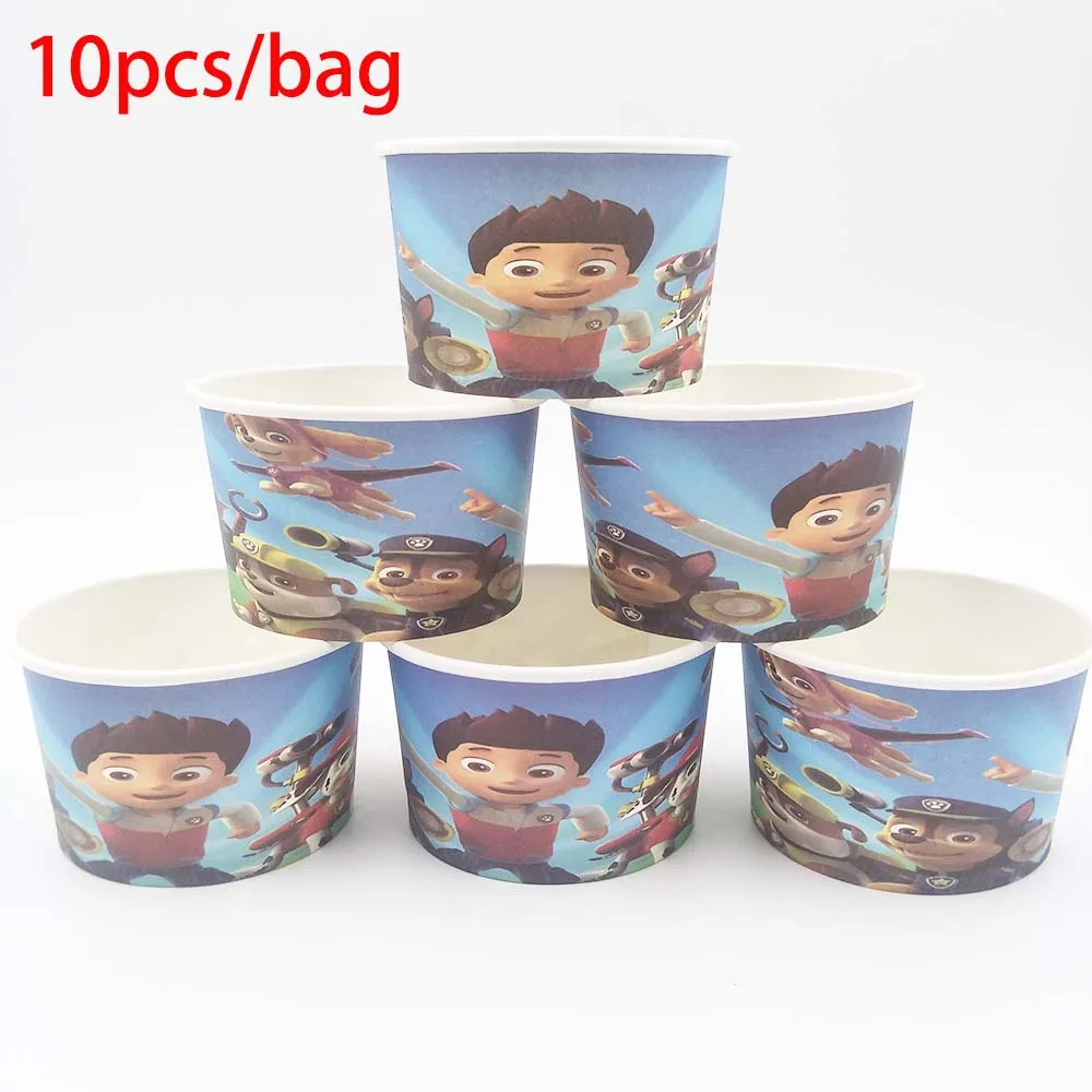 6 шт./компл. «Щенячий патруль» с рисунками из мультфильма «Щенячий патруль» для приготовления попкорна коробка для День рождения украшения и сувениры событие партия поставок пользу аксессуар Fovers - Цвет: icecream bowl 6pc