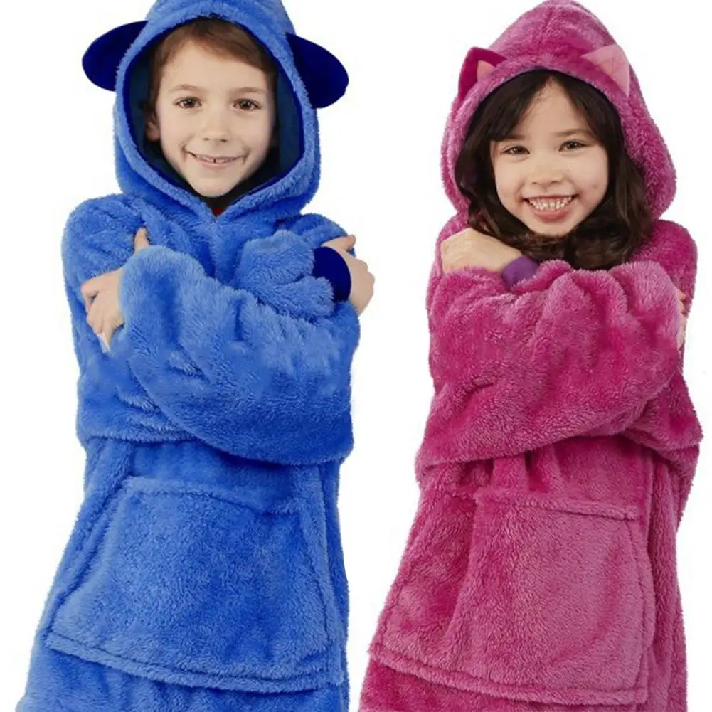 

Children's Blanket Sweatshirt Pet Shaped Wearable Hoodie Nightdress Oversized Sweatshirt Winter Home Warm Clothes