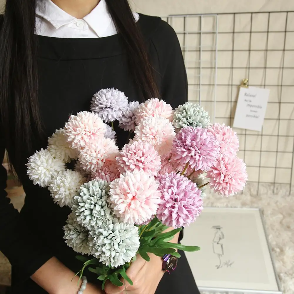 

High Quality Artificial Flowers Vivid Silk Simulation Dandelion Flowers For Wedding Home Festival Decor Fake Flowers Party @30