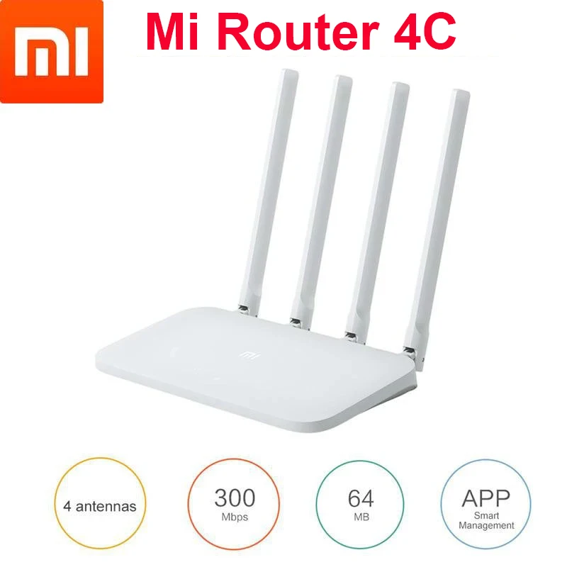 Xiaomi Smart Home Wi-Fi маршрутизатор 4C Roteador приложение управления RAM 64 GB 802 11 b/g/n 2 4 г 300