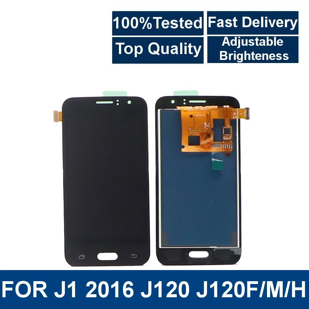 

100%Tested LCD For Samsung Galaxy J1 2016 J120 J120F J120H J120M LCD Display Touch Screen Digitizer Assembly + adjust brightness
