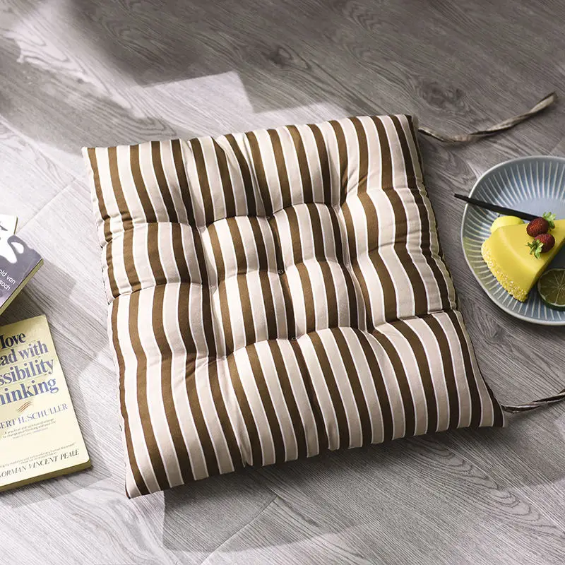 Coffee New Seat Cushions Stripe Pattern Office Chair Cushion Home Decorations Sofa Floor Seat Mat Japanese Style Sit Cushion Pad - Цвет: Coffee