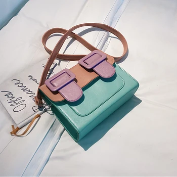

Contrast Color Bag Mini PU Leather Crossbody Bags for Women 2020 Summer Shoulder Handbags Female Travel Cross Body Bag