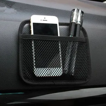

Vehicle storage bag mesh bag multi-function vehicle-mounted mobile phone mesh bag sundry bag certificate storage bag car storage