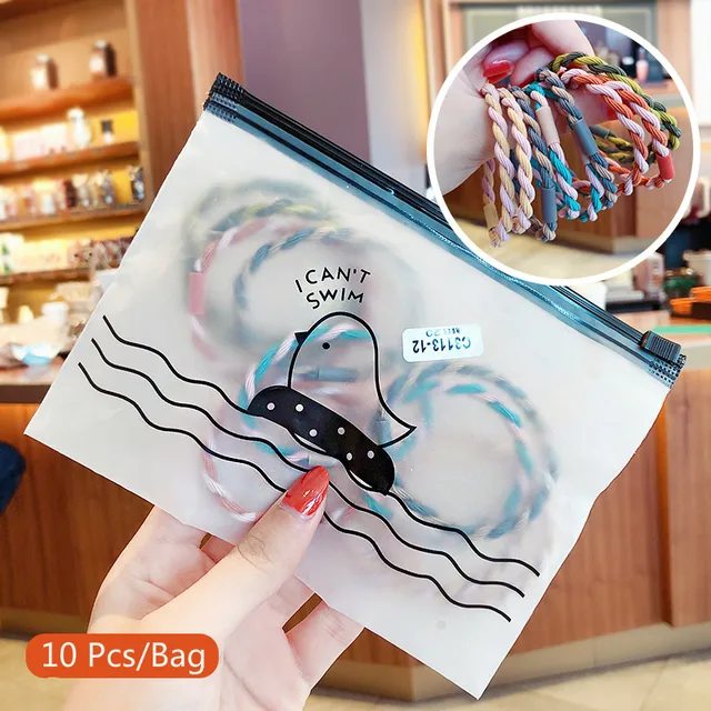 10/50/100 Pcs/Set Women Girls Colors Soft Scrunchies Elastic Hair Band Lady Lovely Solid Rubber Bands Female Hair Accessories 15-10 Pcs