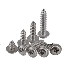 100 шт M2M2.3M2.6M3M4 304 Самонарезающий винт из нержавеющей стали с прокладкой