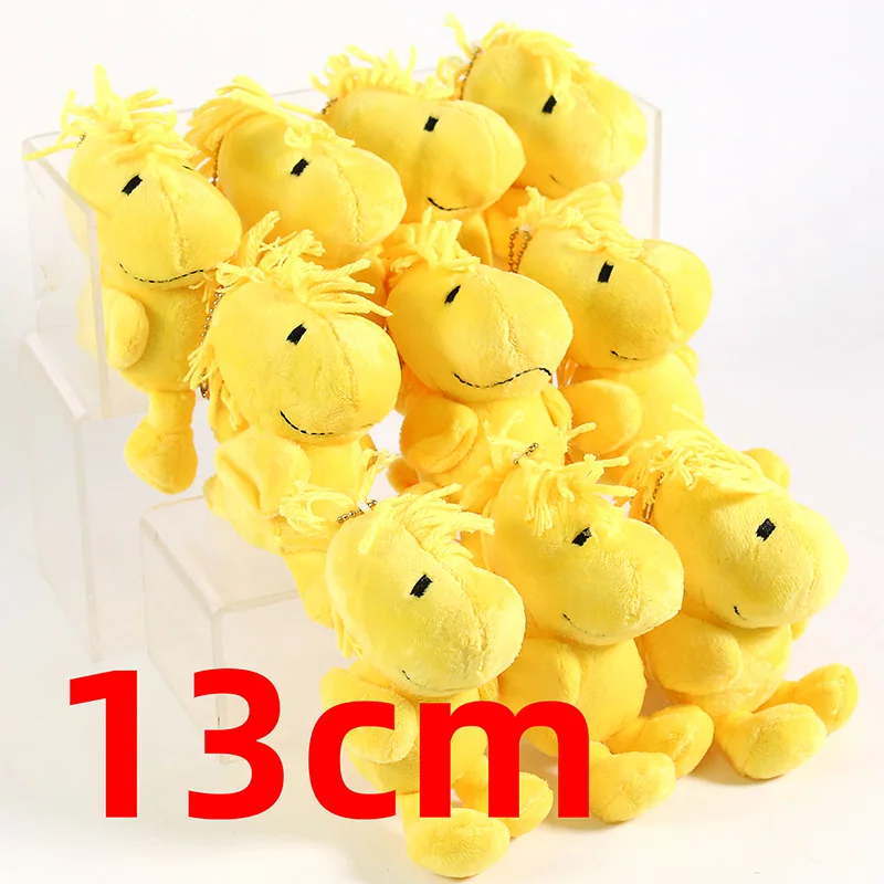 13cm Мультяшная жёлтая птица древесный сток Мягкие плюшевые подвесные игрушки куклы 10 шт./партия - Цвет: 13cm