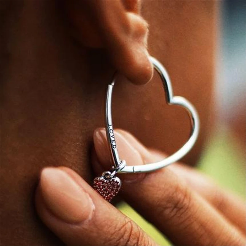 Asymmetrical Heart Hoop Earrings 