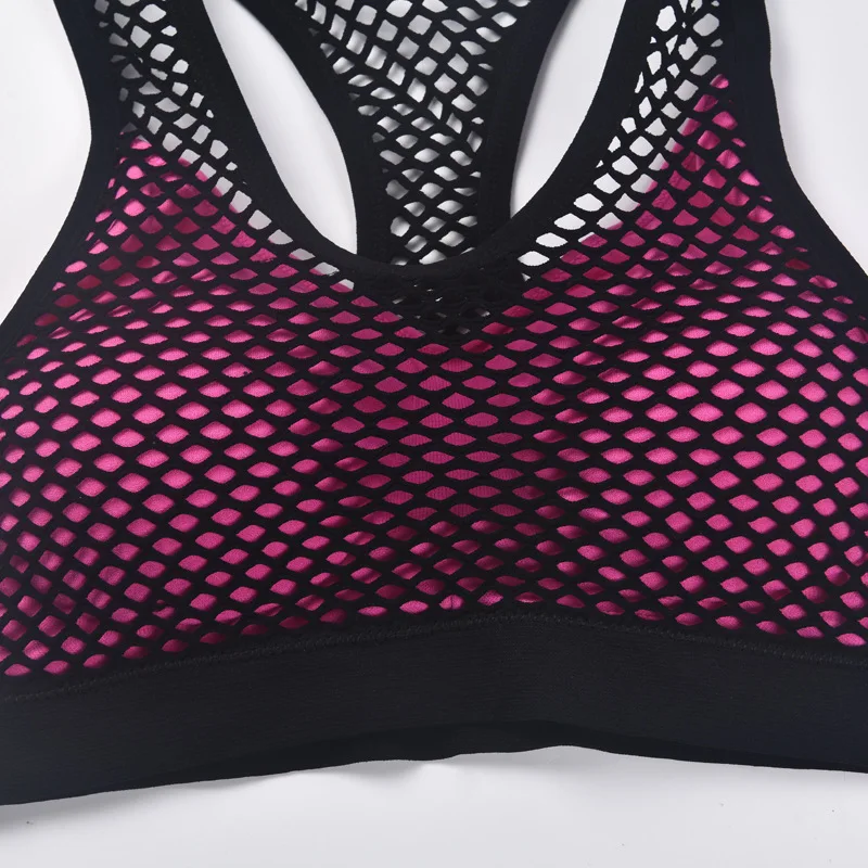Mesh Sports Bra Hollow Out Sport Top Seamless Fitness Yoga Bras Women Gym Top Padded Running Vest Shockproof Push Up Crop Top Mesh Sports Bra Hollow Out Sport Top Seamless Fitness Yoga Bras Women Gym Top Padded Running Vest Shockproof Push Up Crop Top
