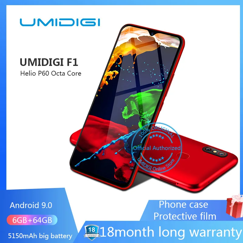 UMIDIGI F1 Android 9 0 6 3 &quotFHD 128 GB Встроенная память 4 Гб Оперативная 5150 mAh 18 W быстрой