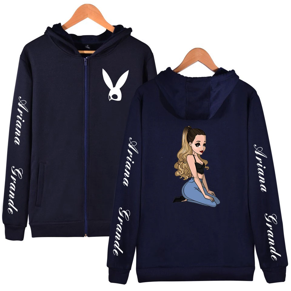 Цвет: желтый Новые женские толстовки с капюшоном на молнии Ariana Grande, большие размеры, одежда в стиле хип-хоп, повседневная куртка-бомбер, Женское пальто Ariana Grande - Цвет: Цвет: желтый