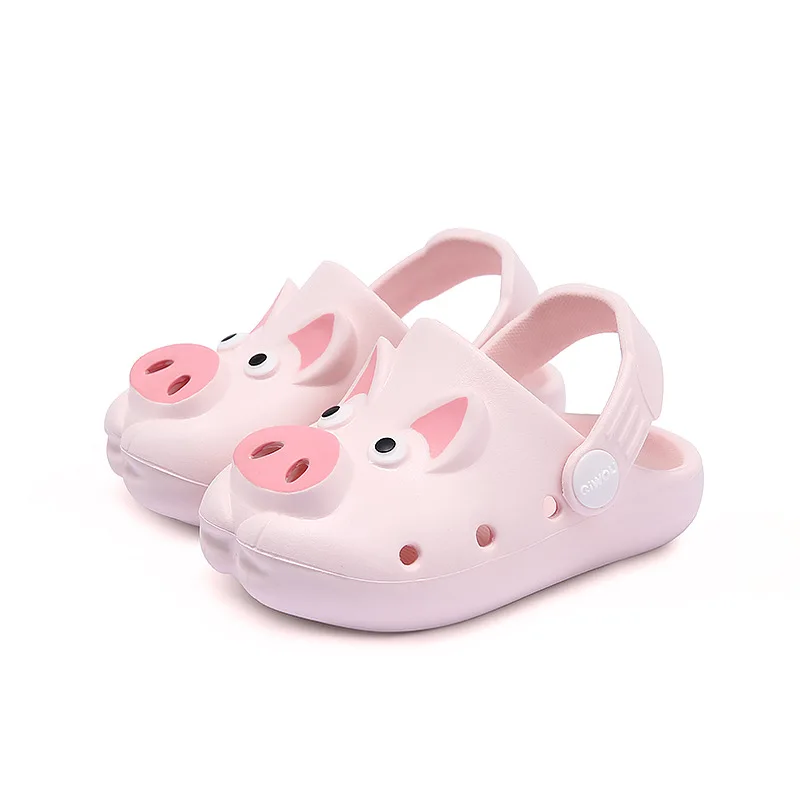 LOOZYKIT Kids Garden Slippers Children Sandals Summer Baby Boys Girls Cute Cartoon Pig Beach Sandals Soft Breathable Shoes