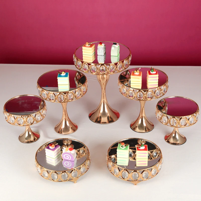 3-9pcs Crystal cake stand set cupcake suit tray display Rack For afternoon tea wedding | Дом и сад