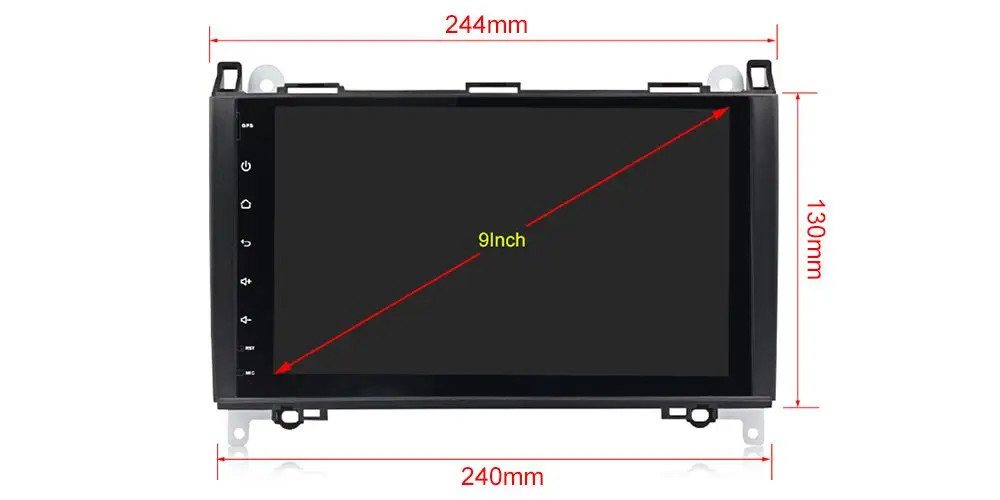 Excellent DSP IPS Android 9.0 64G 2 din GPS For Mercedes Benz Sprinter B200 W209 W169 W169 B-class W245 B170 Vito W639 A180 A160 player 18