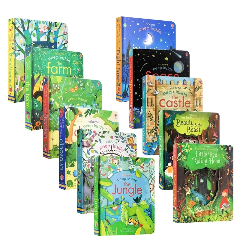 3-6 Years Old Usborne Peep Inside Pop Up Dinosaurs English Educational 3D Flap Picture Books Baby Children Reading Book
