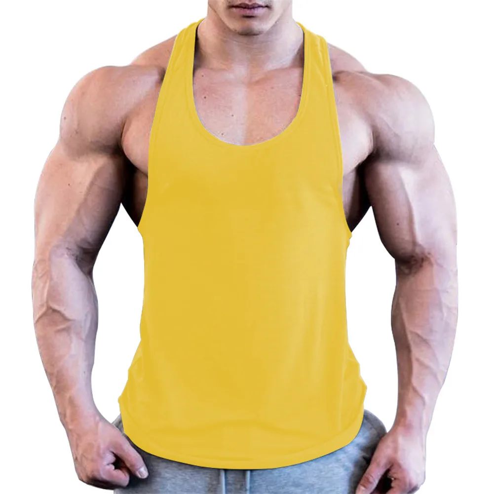 Summer Men Casual Sleeveless Loose Gym Muscle Shirt Tank Top Sports Bodybuilding Fitness Athletic Vest Singlets