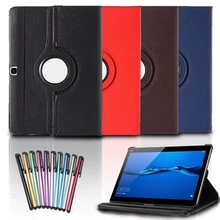 Funda para Samsung Galaxy Tab 4 10,1 T530/T531/T535 Tablet Funda de cuero PU Smart Stand funda 360 funda giratoria para tableta + bolígrafo(China)