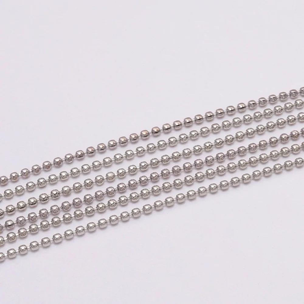 5 м/лот, 1,2, 1,5, 2 мм, металлические цепочки из шариков, золотые/черные/серебряные цепочки для Diy ожерелья, браслеты, ювелирные изделия, поставщик