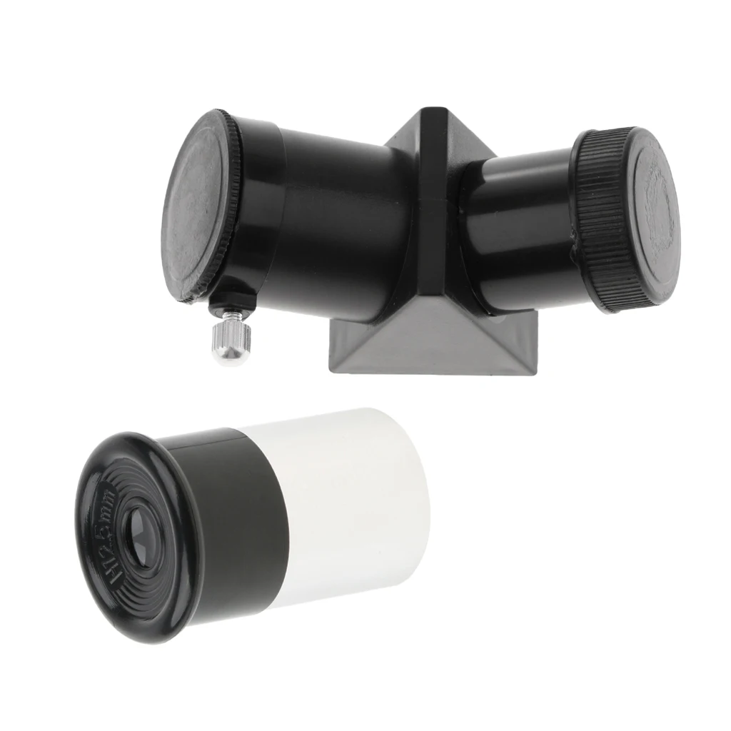 H12.5mm 0.965inch Telescope Eyepiece Fully Multi-coated Metal 35 Degree Field for Astronomy + 45 Degree Diagonal Prism