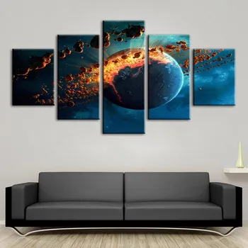

Paintings Wall Artwork Canvas Modular Space Planet Split Picture HD Print Posters No Framework For Living Room Home Decoration