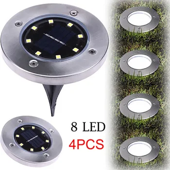 

4Pcs 8LED Solar Power Buried Light Under Ground Lamp Outdoor Path Garden Decking