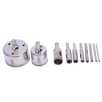 

10Pcs Diamond Hole Saw 3-50mm Drill Bit Saw Set Tile Ceramic Marble Glass Cutter
