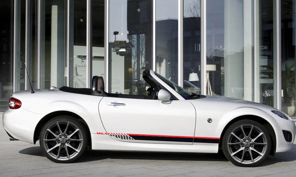 Для Mazda MX-5 автомобиля боковые полосы наклейки виниловая пленка авто Спорт Стайлинг наклейки декорация для автомобилей DIY автомобильные принадлежности для тюнинга