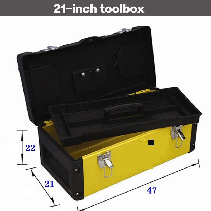 

Plastic Iron Toolbox 21 Inch Toolbox Storage Box Components Parts Box Multifunctional Portable Toolbox