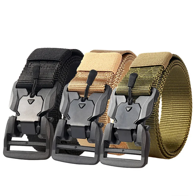 2024 New Outdoor Hunting Belt Plastic Magnetic Buckle Nylon Tactical Belt, Leisure All-match Belt