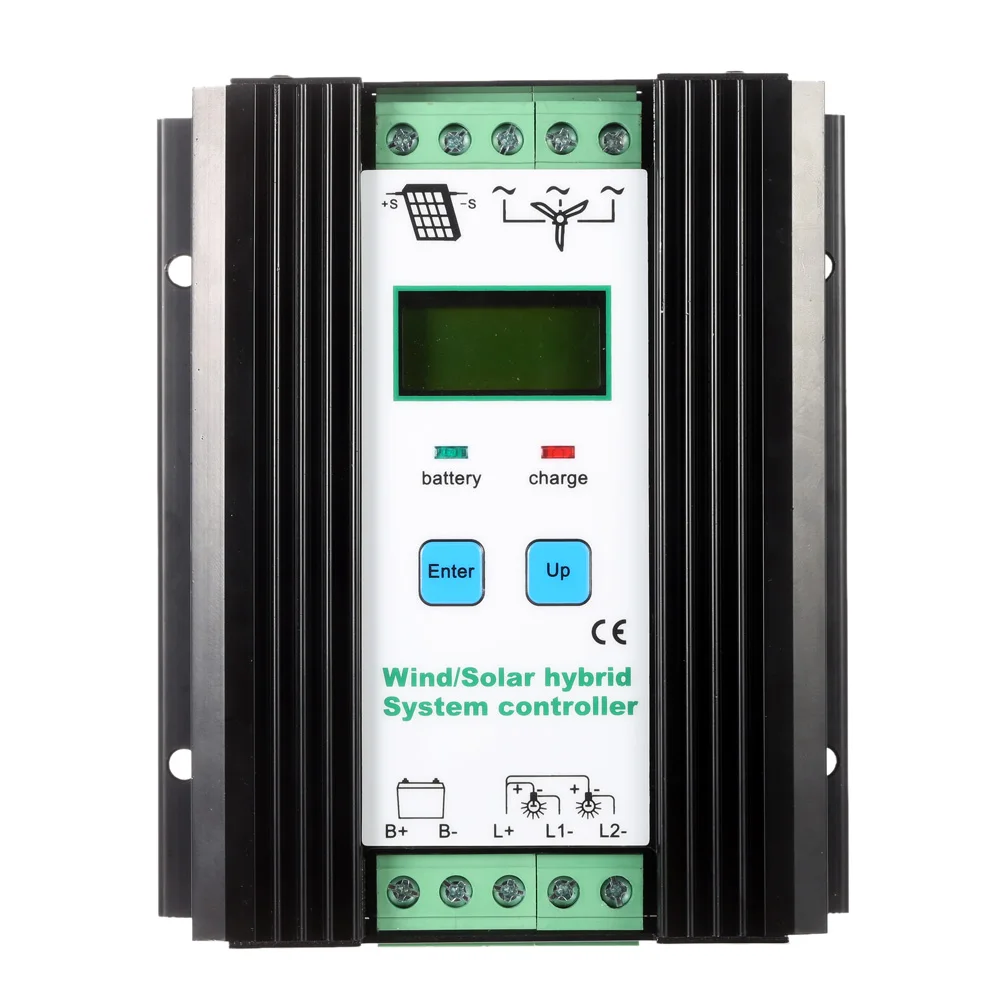 Lcd экономичный PWM контроллер ветровой солнечной системы(600 Вт ветер+ 400 Вт Солнечный) 12 В/24 В Автоматическая идентификация домашнего освещения