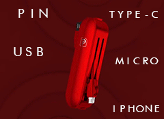 Universal 3-in-1 Swiss Knife Style Charging Cable Micro USB Type-C For iPhone Android Multi-Function Phone Charger Cord