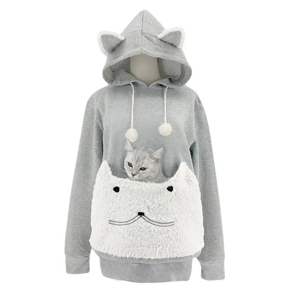 dog lovers hoodie with dog cuddle pouch