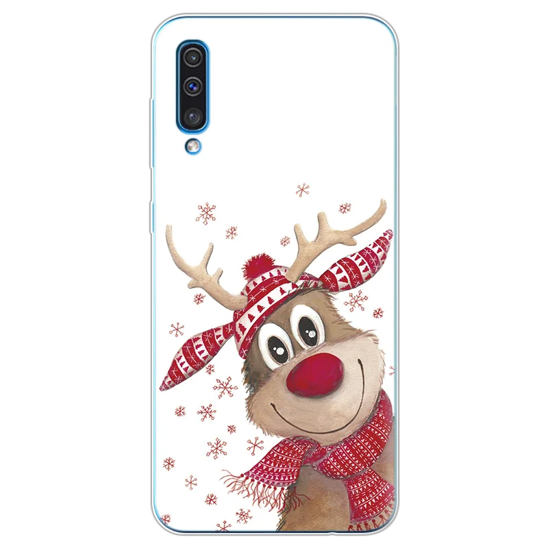 Merry Christmas Cartoon Santa Claus Deer Case For Samsung Galaxy A50 Soft Silicon Coque For Samsung A40 A60 A70 A7 A9 Cover - Цвет: sdbdylu