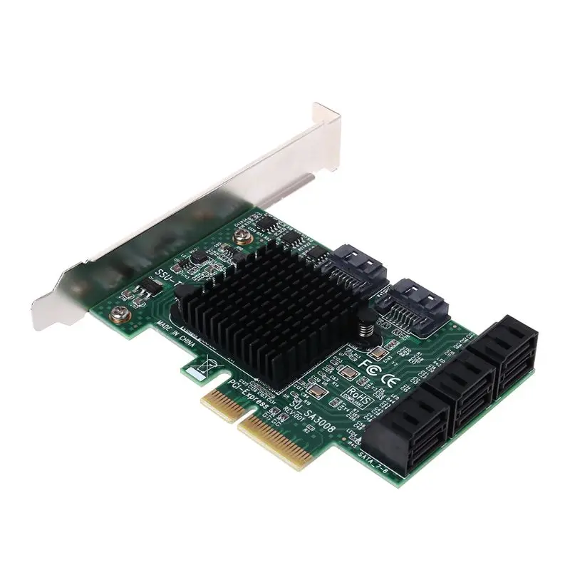 Прямая поставка PCI-e PCI Express для SATA 3,0 III 3 SSD PCIe 6 портов Плата расширения адаптер Raiser низкопрофильный кронштейн