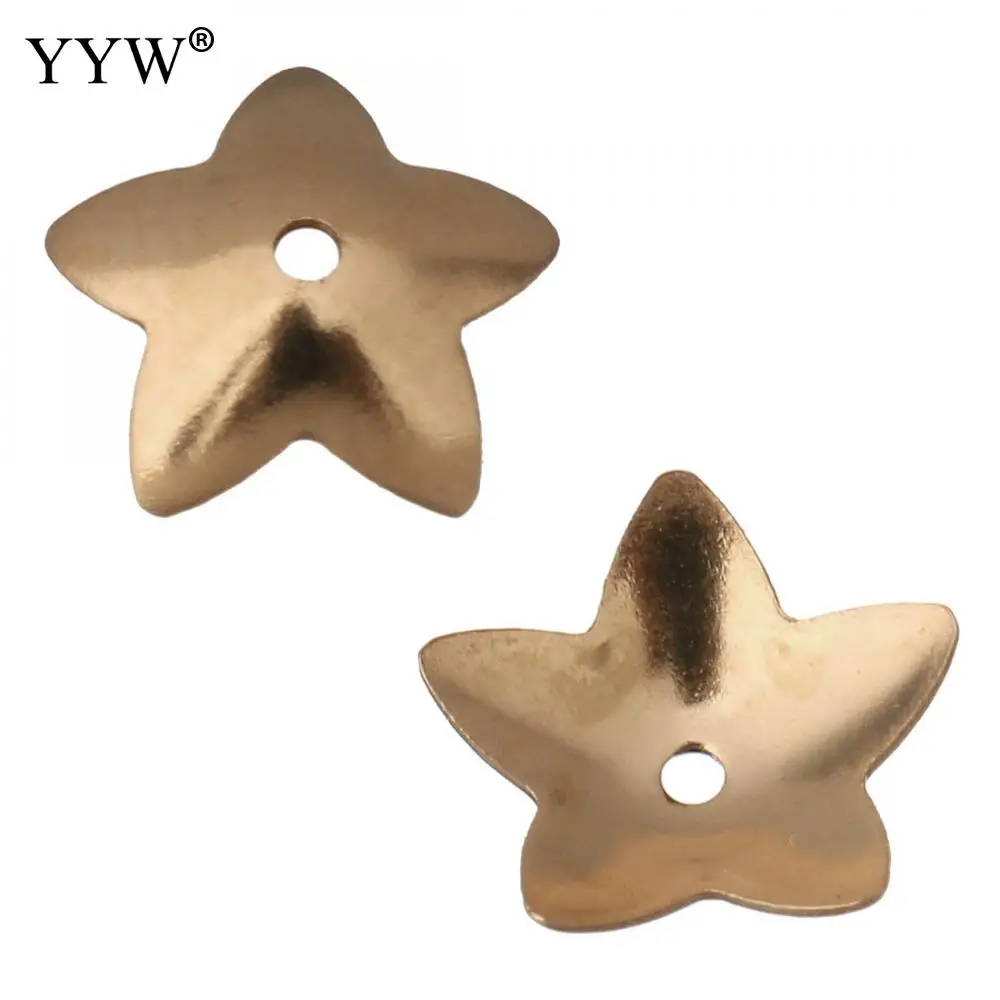 100pcs Stainless Steel Bead Cap Spacer Flower Star Shaped Bead End Caps Hole 0.5mm Rose Gold Color For Jewelry Diy Making