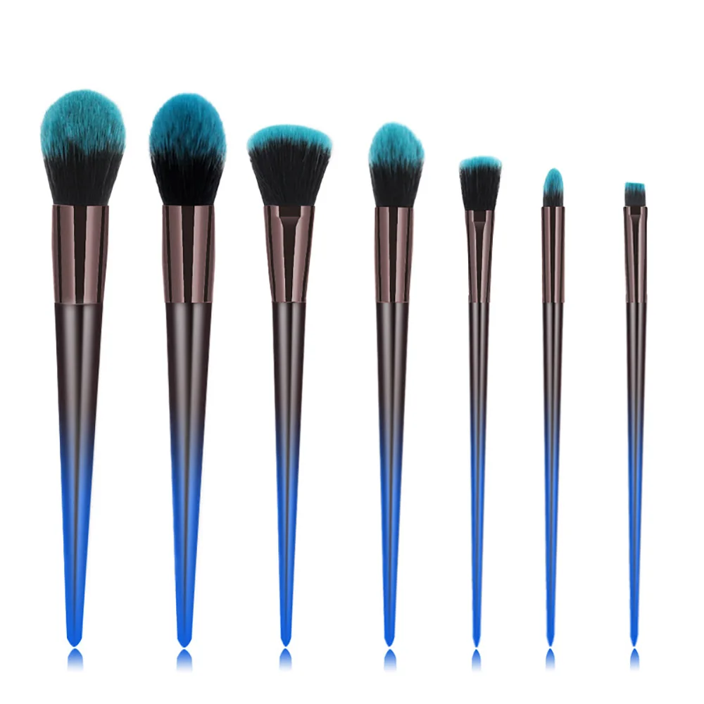  7pcs/set Diamond makeup brushes kit Blue Blending Power foundation Eye shadow contour concealer blu