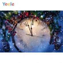 Фотофон рождественские фоновые часы Зимний снег с новогодней елкой Виниловый фон для фотостудии фотосессия