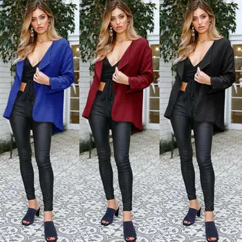 

2020 Autumn Women Coat Long Sleeve Solid Color Open Stitch Jackets Cardigans Slim Casual Oversize Women Outwear Coat Jackets Hot
