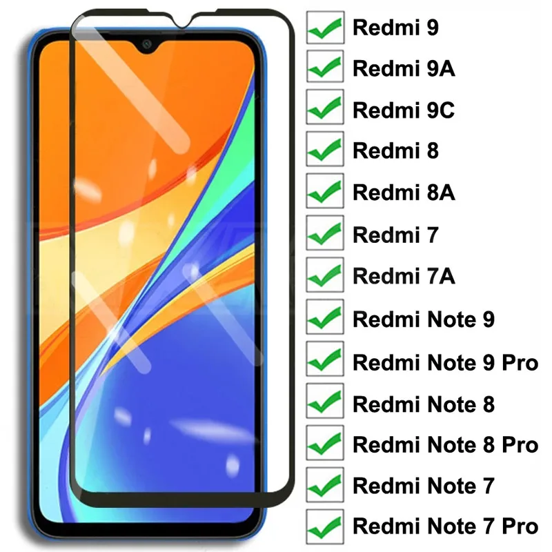 Защитное стекло 9D для Xiaomi Redmi 9 9A 9C 8 8A 7 7A 10X Note 8T 9S Pro Max | Мобильные телефоны и