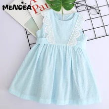 Menoea/платье для девочек Лидер продаж г. Новая летняя брендовая одежда для девочек кружевной жилет без рукавов платье для маленьких девочек вечерние платья для От 2 до 7 лет