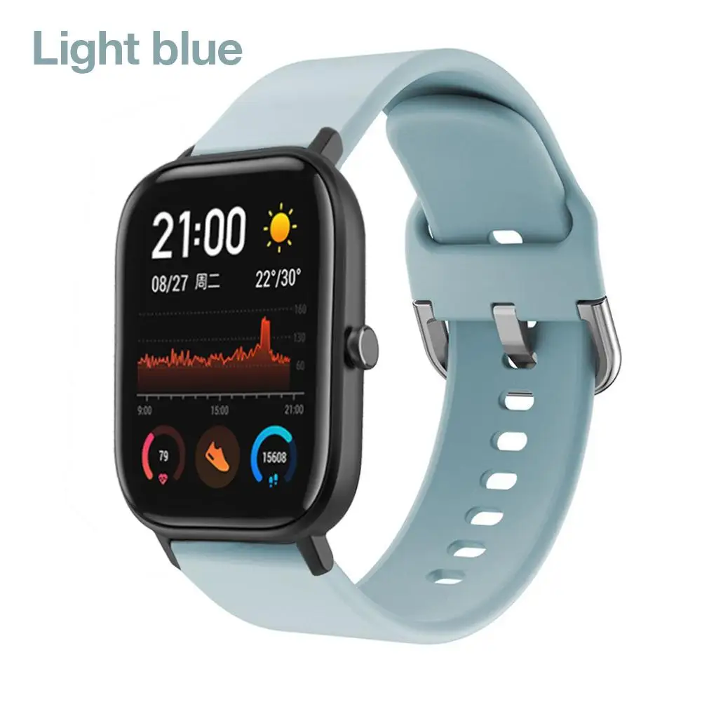 Light Blue Браслеты для спортивных часов для Huami Amazfit GTS/Amazfit Bip часы сменные браслеты ремни браслет аксессуар - Цвет: Light Blue