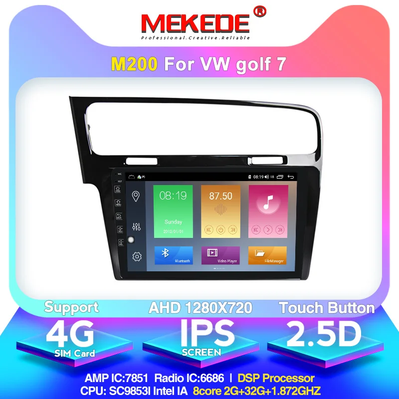 4GLTE 4+ 64G Android 10,0 ips экран Автомобильный мультимедийный dvd-плеер для Фольксваген Гольф 7 с Авторадио DSP Bulit-in Carplay gps