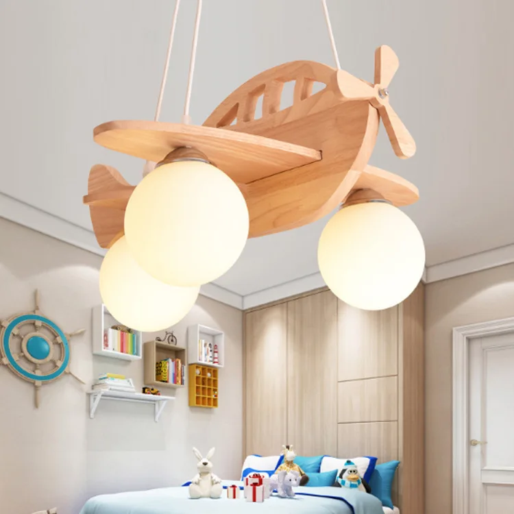 

Wood A Originality Children House Boy Bedroom Restaurant Balcony Personality Solid Wood Environmental Protection A Chandelier