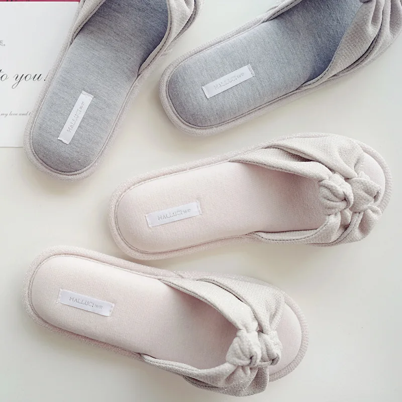 

Halluci Summer New Products Liangsi Double-Junction Anti-slip Home Sandals Women's Cotton Jersey Rubber Bottom Home Slipper